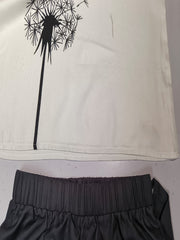 Dandelion Print Two Piece Set Top & Pants
