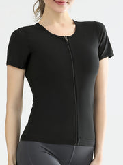 Short Sleeve Sauna Sweat Fitness Training Top Women's Activewear