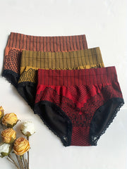 7pcs Lace Stitching Briefs High Waist Sexy Panties Women's Lingerie