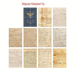 30 Sheets Retro English Journal Diary DIY Material Paper