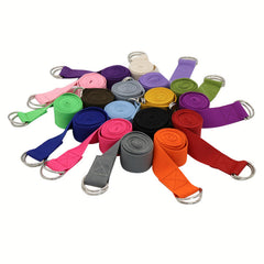 Cotton Yoga Strap With Metal D Ring