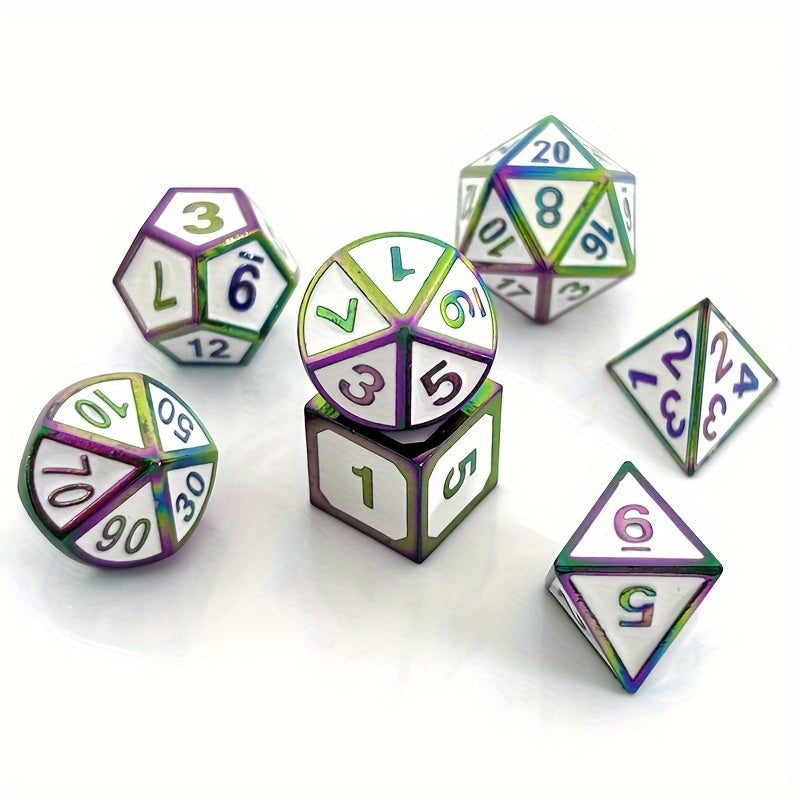 7pcs Mini Dice Game Accessories Metal Dice