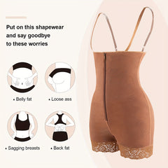 Women's Zipper Tummy Control Shapewear for Sports