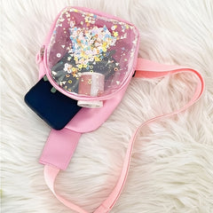 Girls Sequin Waist Bag Cute Zipper Crossbody Bag