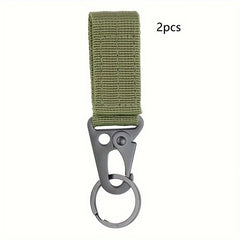 2pcs Molle Clip Buckle Nylon Belt Key Ring Holder Carabiner Hook