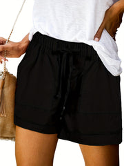 Boho Elastic Waist Wide Leg Shorts