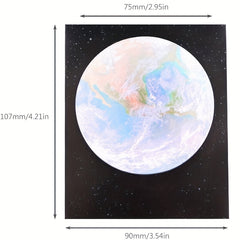 6pcs Planet Sticky Notes Moon Earth Planet Notes Self Adhesive 3 Inches