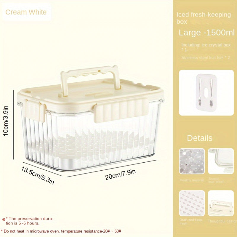 Portable Fruit Box With Fork for Outdoor Camping Fresh Keeping