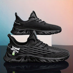 Men's Fish Scale Lace-Up Sneakers Lightweight Running Shoes