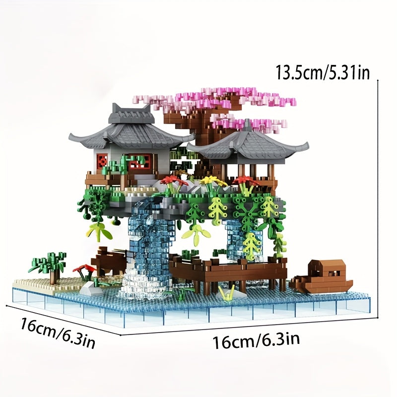 3500pcs Peach Blossom Pond Building Set ABS Locking Bricks