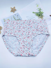 3pcs Floral Print Briefs Elastic Intimates Panties Women's Lingerie