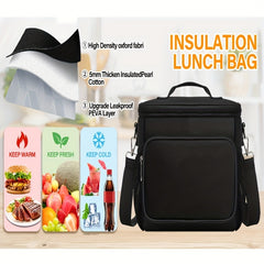 Leakproof Reusable School Lunch Bag with Shoulder Strap