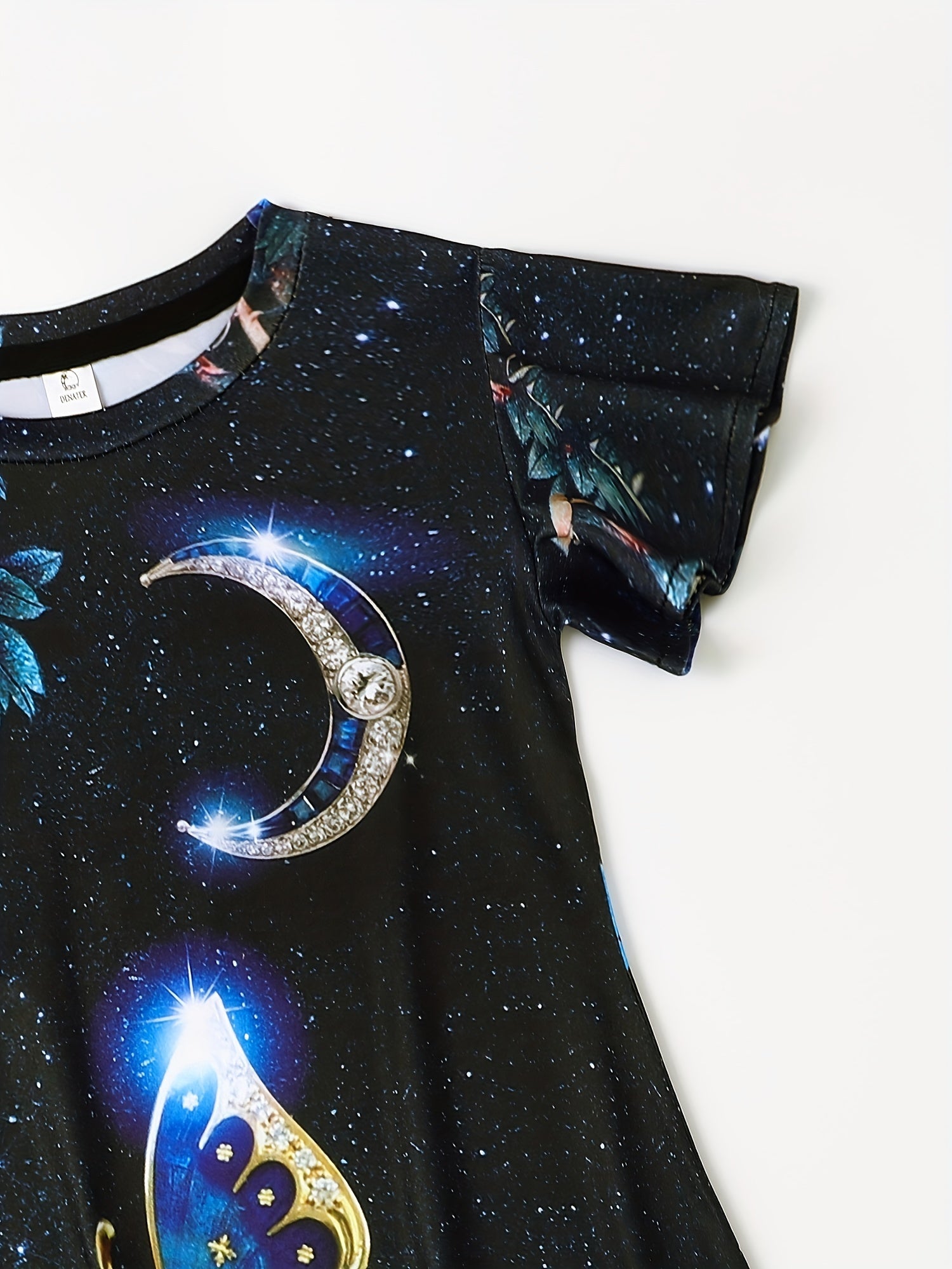 3D Butterfly Graphic Dress Girls Short Sleeve Party Gift Summer