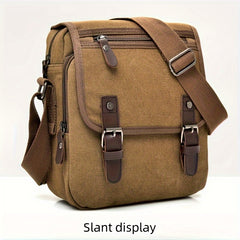 Vintage Canvas Shoulder Bag for Men, Business Crossbody Bag
