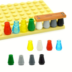 100pcs Building Blocks Cone 1x1 without Top Groove Special Assembly Particle