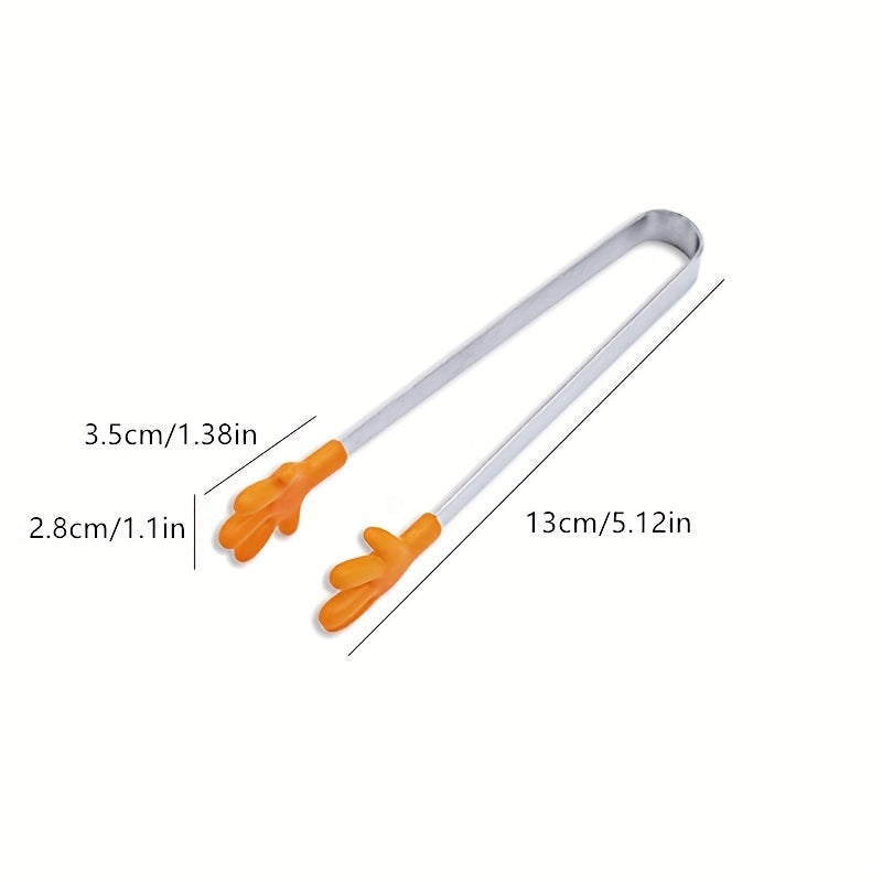 Silicone Mini Tongs Hand Shape Small Kids Tongs Food Ice Cube Fruits Barbecue