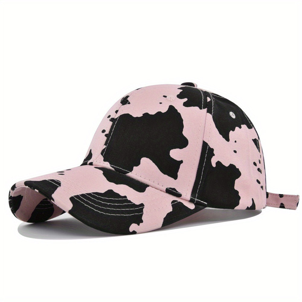 Cow Pattern Baseball Cap Curved Brim Sun Hat Unisex Dad Hats