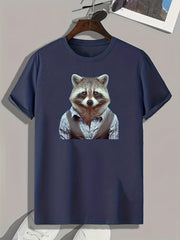 Brushy Animal Print Men's Graphic T-shirt Casual Comfy Tees