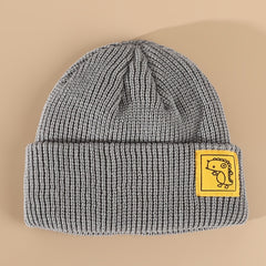 Dinosaur Patch Beanie Hat Woolen Knitted Hat
