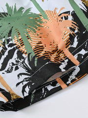 Boys Trees Print Shorts for Vacation Beach Kids Summer Clothes