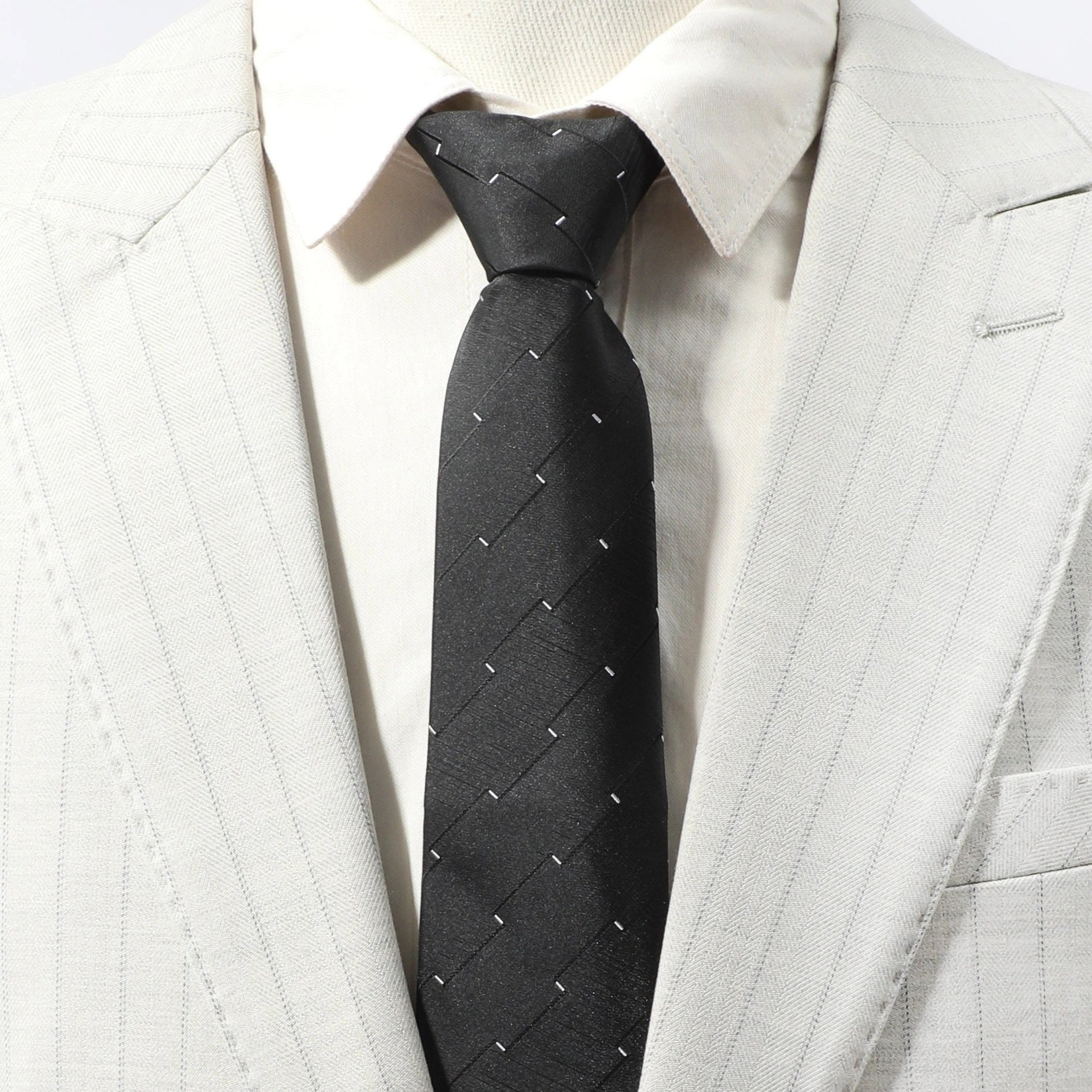 Men's Zipper Business Tie Light Point Striped