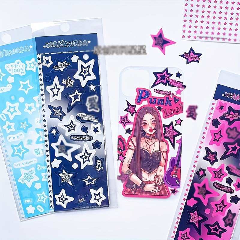 Ins Style Stickers with Shining Stars - 1 Sheet