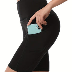 High Stretch Yoga Shorts With Pocket Slimming Biker Shorts