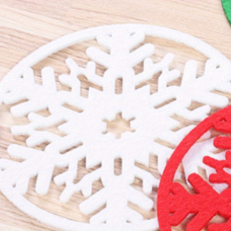 Snowflake Christmas Coaster Felt Non-woven Heat insulating Coaster