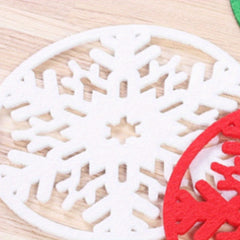 Snowflake Christmas Coaster Felt Non-woven Heat insulating Coaster