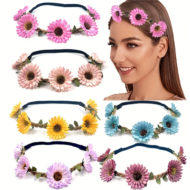 Sunflower Headband Simulation Flower Wreath Women's Hair Access