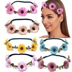 Sunflower Headband Simulation Flower Wreath Women's Hair Access