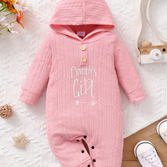 Baby Girls Daddys Girl Hooded Romper Jumpsuit