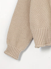 Casual Sweater Solid Bat Sleeve V Neck Stretch Jumper