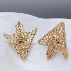 Floral Cut Out Buckle Collar Corners Collar Tip Pin