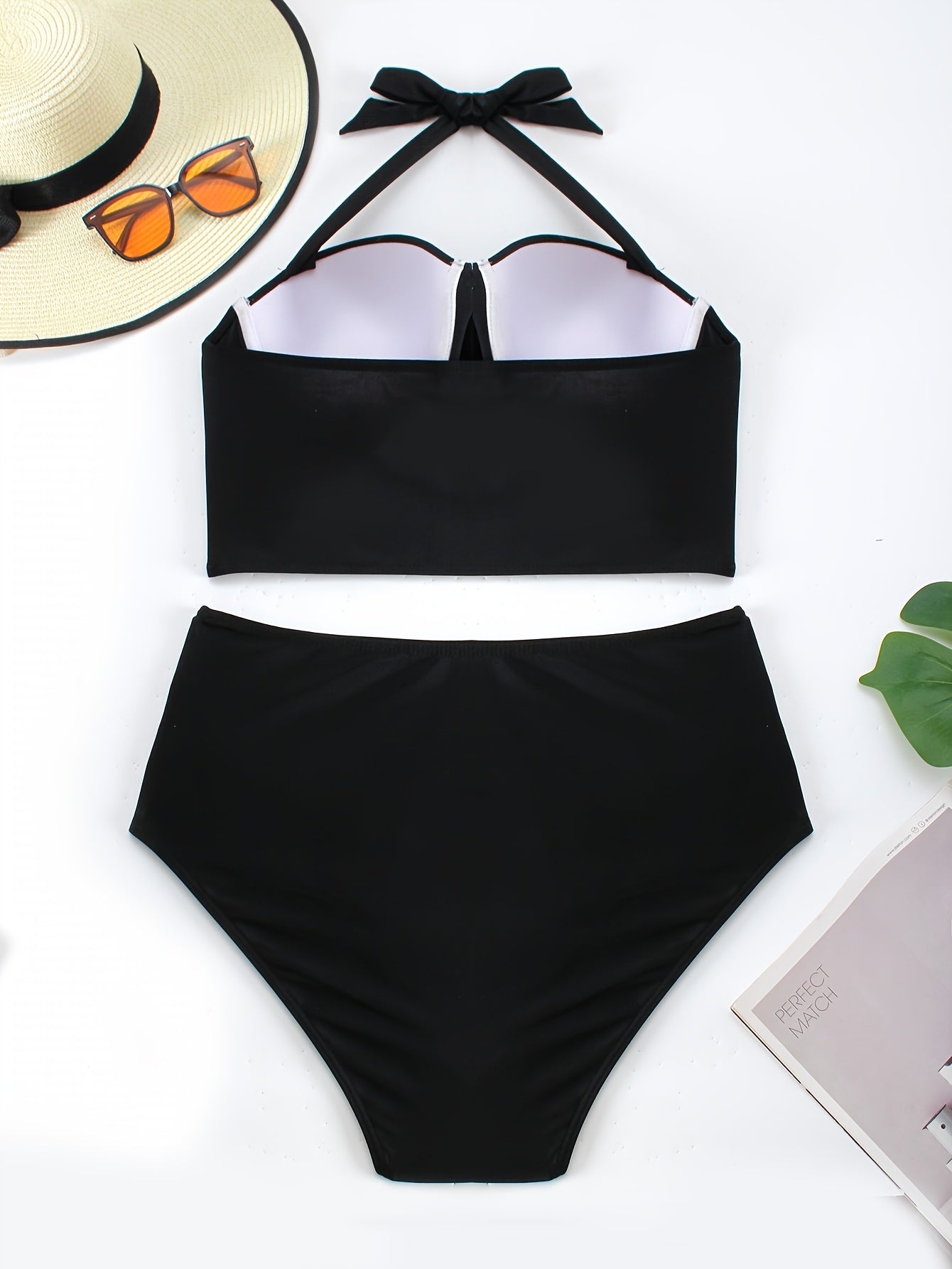 Molded Cup Halter Bra & Panty Bikini Set