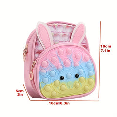 Kids Bunny Backpack Silicone Bubble Schoolbag