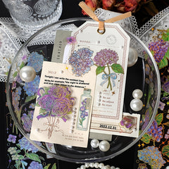 12 Sheets Plant Flower Waterproof Stickers for Craft Scrapbooking Journaling