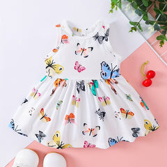 Baby Girls Butterfly Sleeveless Dress Clothes