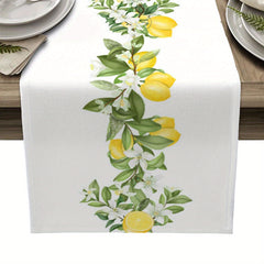 Rustic Lemon Burlap Linen Table Runner 33x182cm