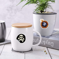 50pcs Pirate Skull and Crossbones Stickers for Party Decorations