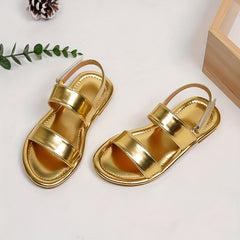 Girls Solid Open Toe Sandals Lightweight Breathable Vacation Beach Shoes