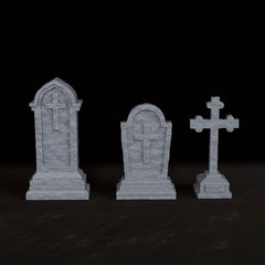 3DMAGIC 6 Gravestone Miniatures for RPGs ABS Terrain Pieces for TTRPGs