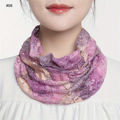 Lace Neck Gaiter Butterfly Print Veil Thin Breathable Sunscreen Face Covering