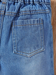 Girls Button Pocket Washed Denim Shorts Summer Clothes