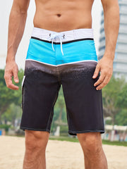 Men's Block Beach Shorts Active Slightly Stretch Breathable Drawstring Swim Trun