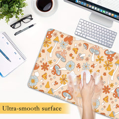 Retro 70s Floral Hippie Mushrooms Gaming Mouse Pad