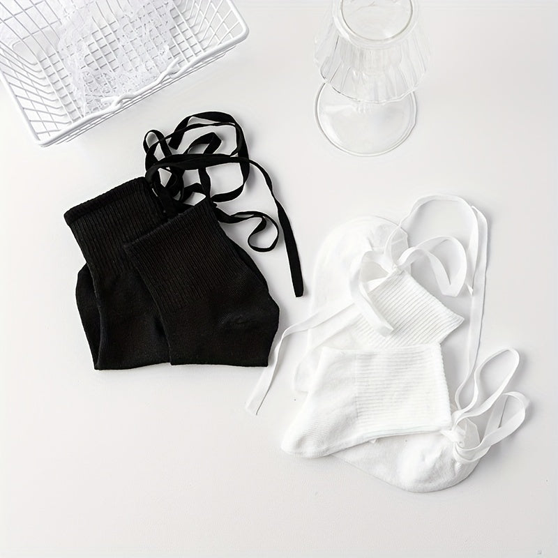 2 Pairs Comfy Solid All Match Women's Socks