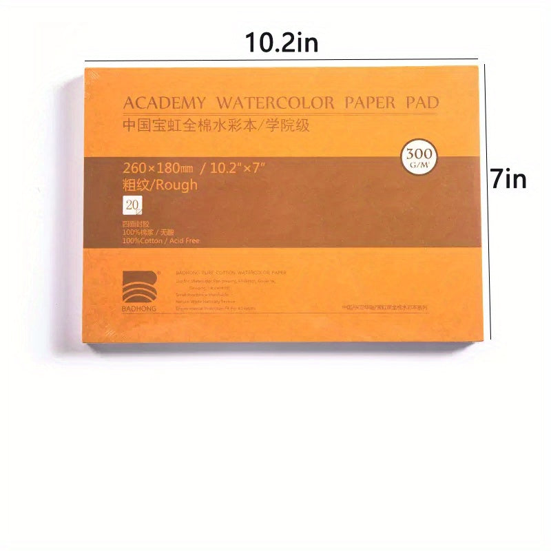 100% Cotton Watercolor Paper 20 Sheets Hand Painted Book for Artists Students