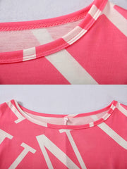 Women's Letter Print Long Sleeve Dress Loose Summer Casual Dress
