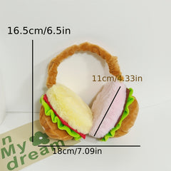 Hamburger Plush Earmuffs for Women Soft Faux Fur Ear Warmers